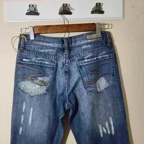 P5024 vintage nwt seven jeans flare massive distressed jeans originally $98.00 - Picture 6 of 8